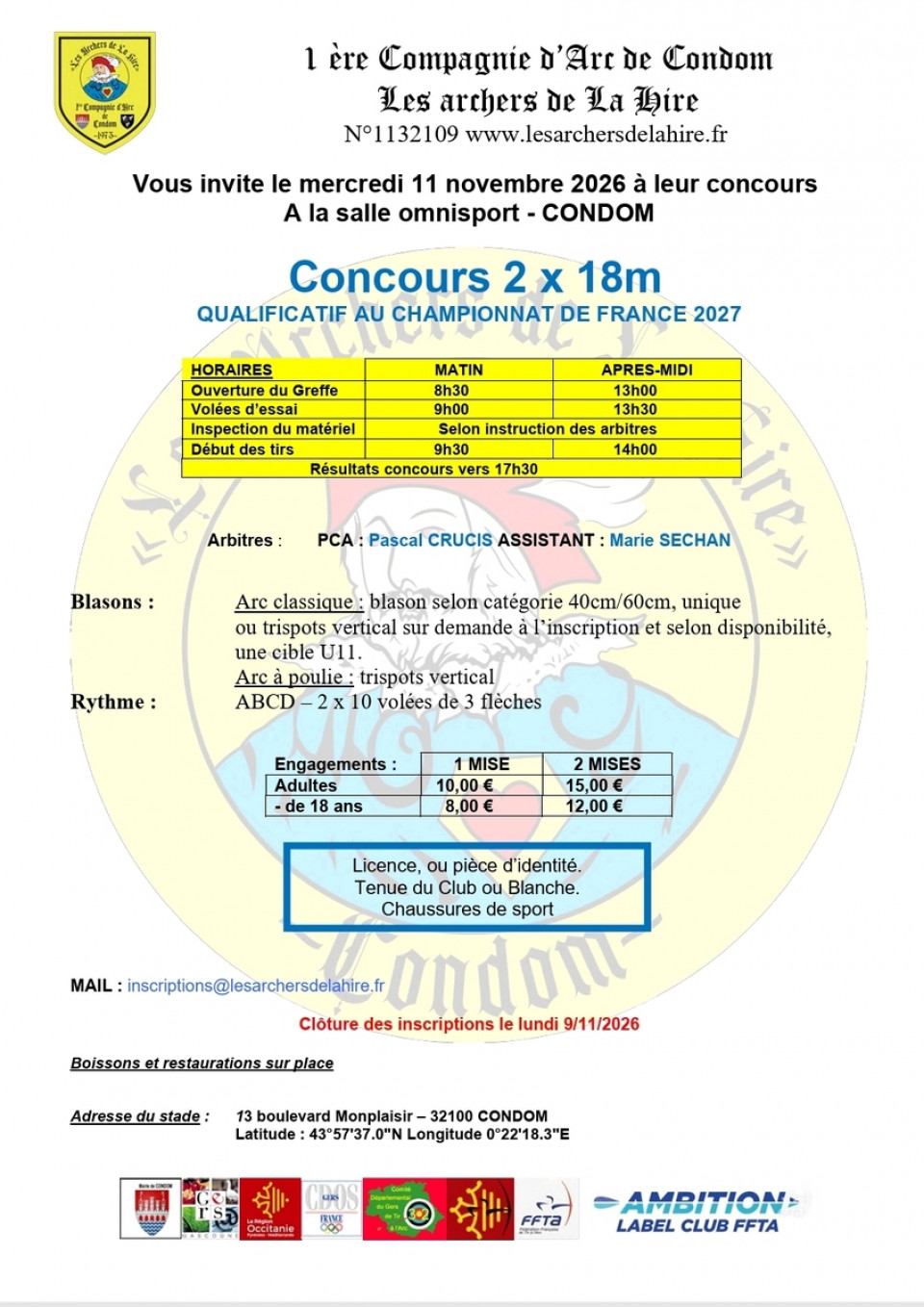 Concours Salle CONDOM 2026